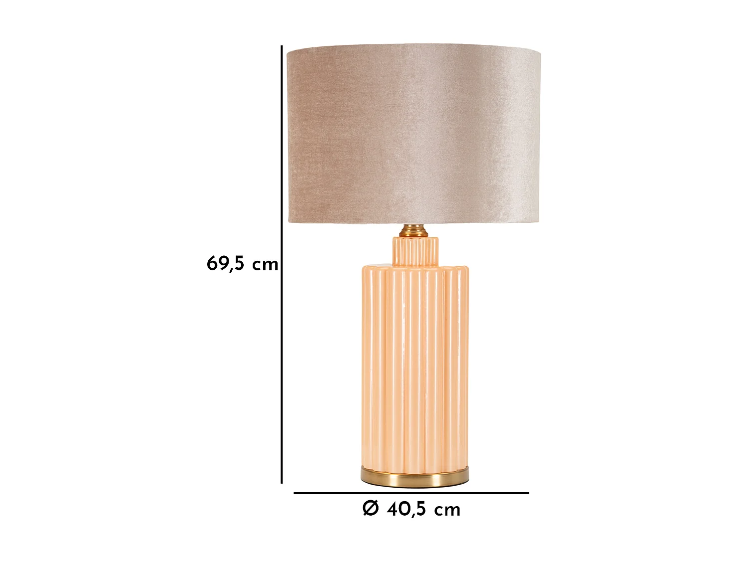 Lampe de table en verre nacré cm ø 40,5x69,5