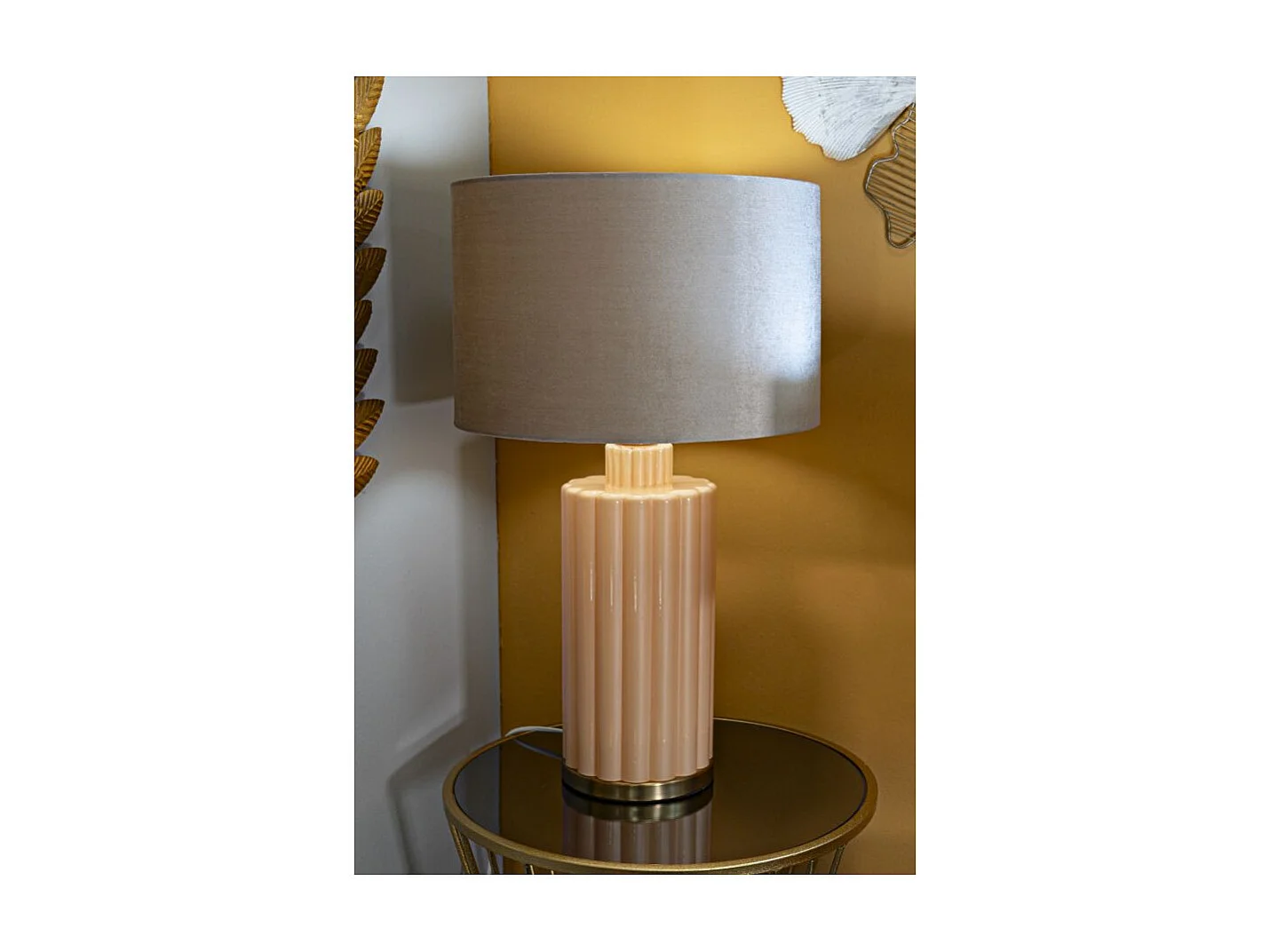 Lampe à Poser "Perly" 69cm Perle & Or