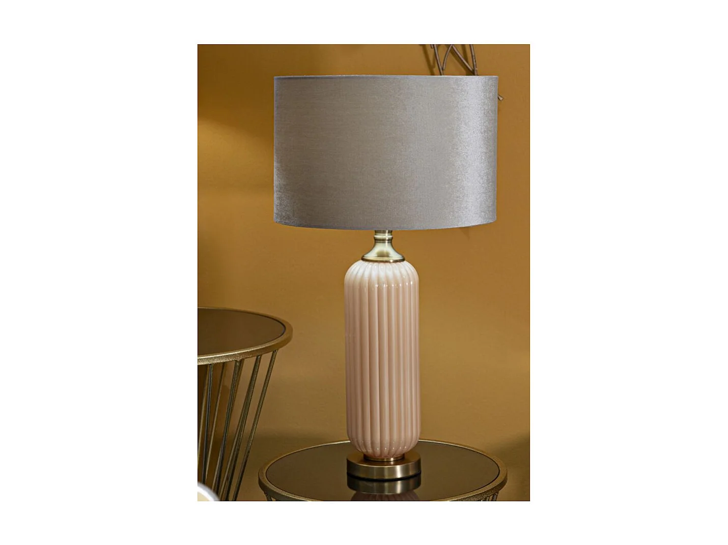 Lampe à Poser "Perly" 64cm Perle & Or