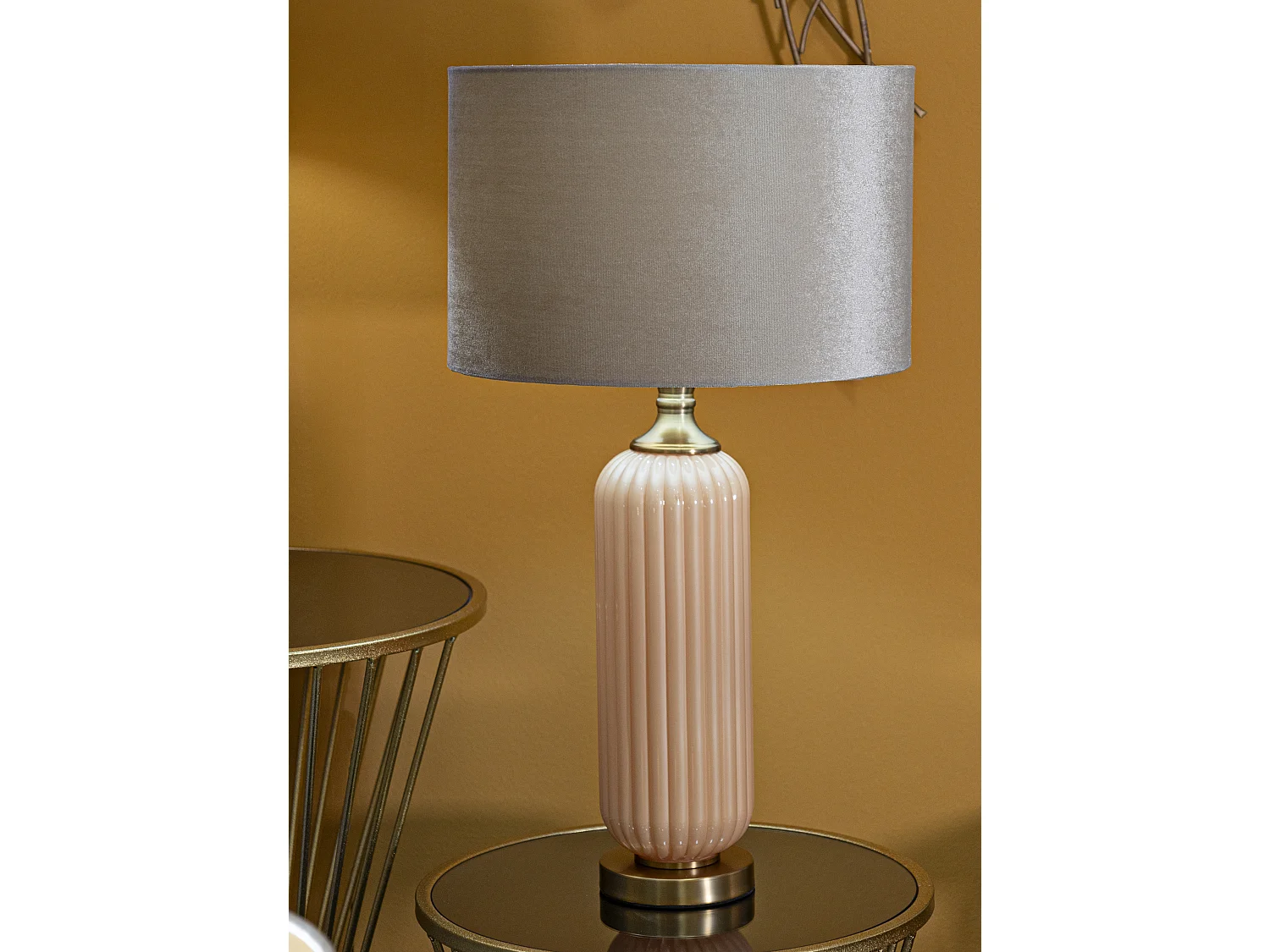 Lampe à Poser "Perly" 64cm Perle & Or