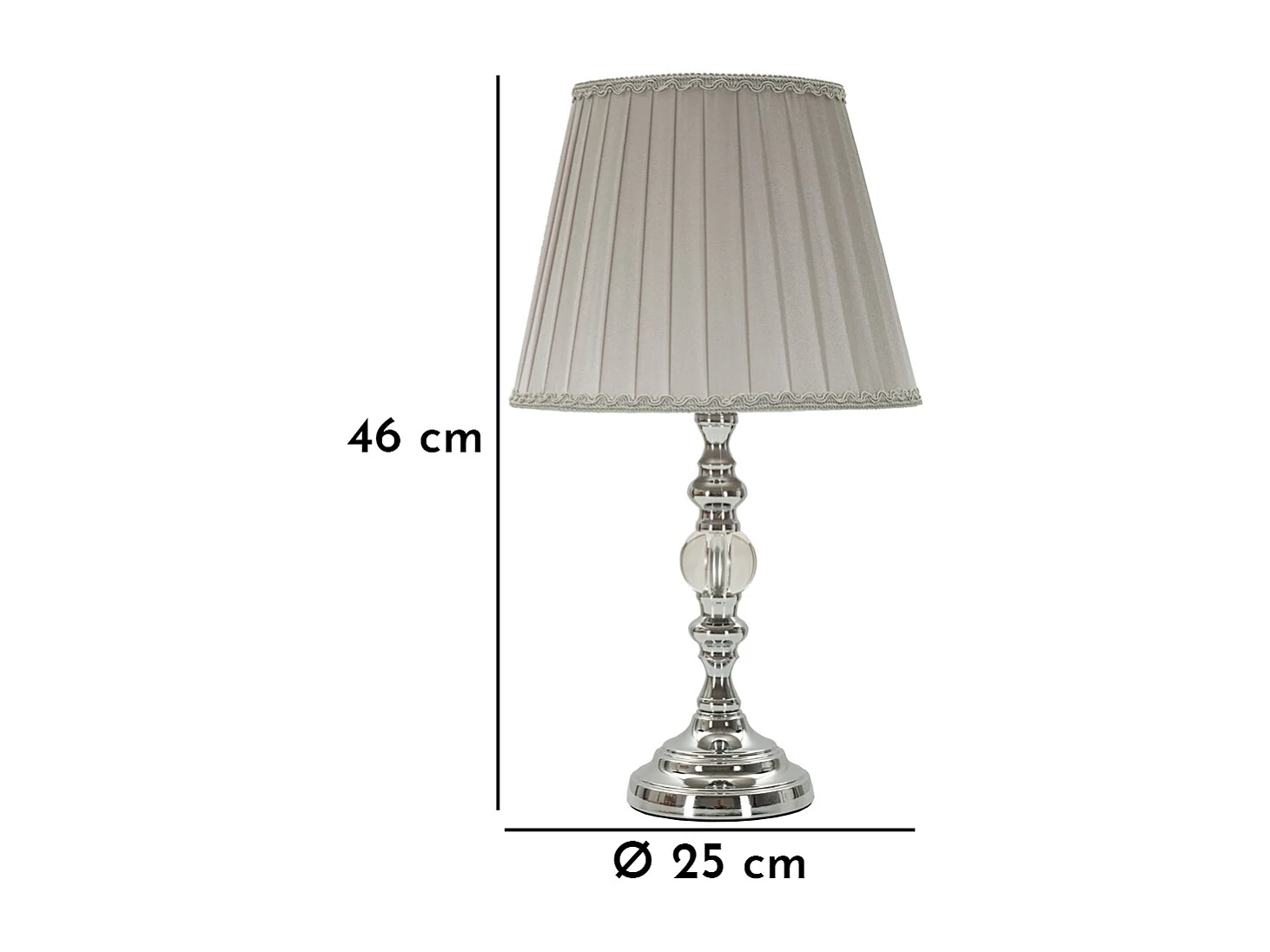 Lampe à Poser Design en Métal "Tolly" 46cm Argent