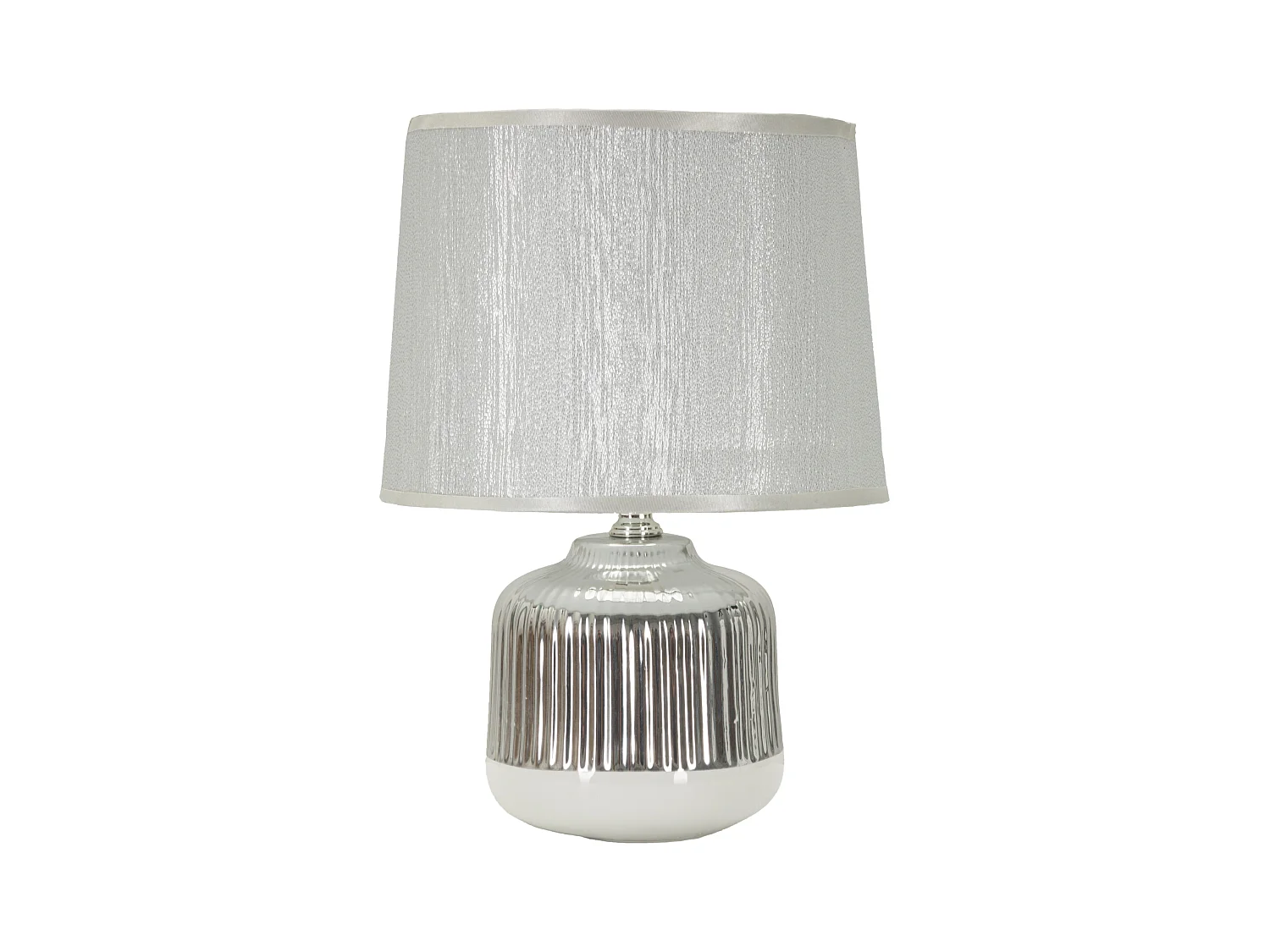 Lampe à Poser en Céramique "Lucina" 29cm Argent & Blanc