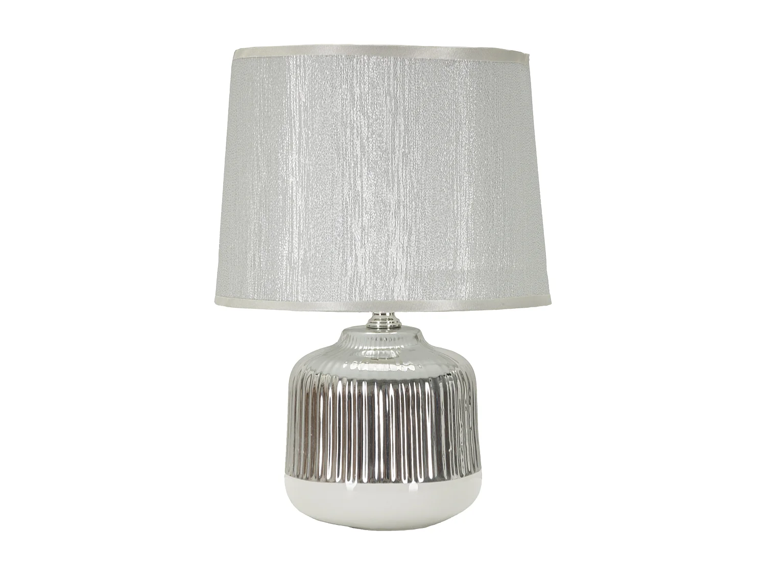 Lampe à Poser en Céramique "Lucina" 29cm Argent & Blanc