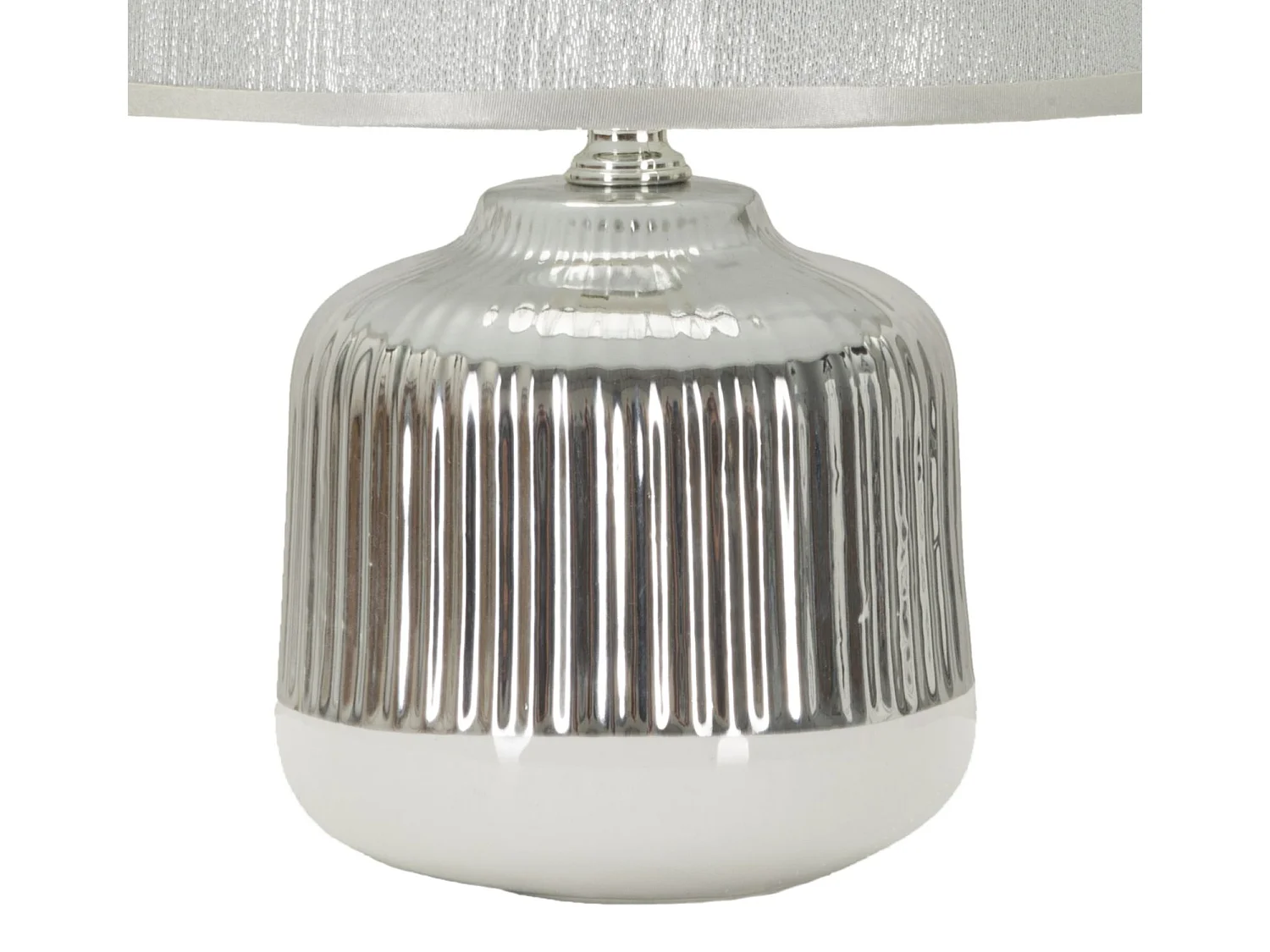 Lampe à Poser en Céramique "Lucina" 29cm Argent & Blanc