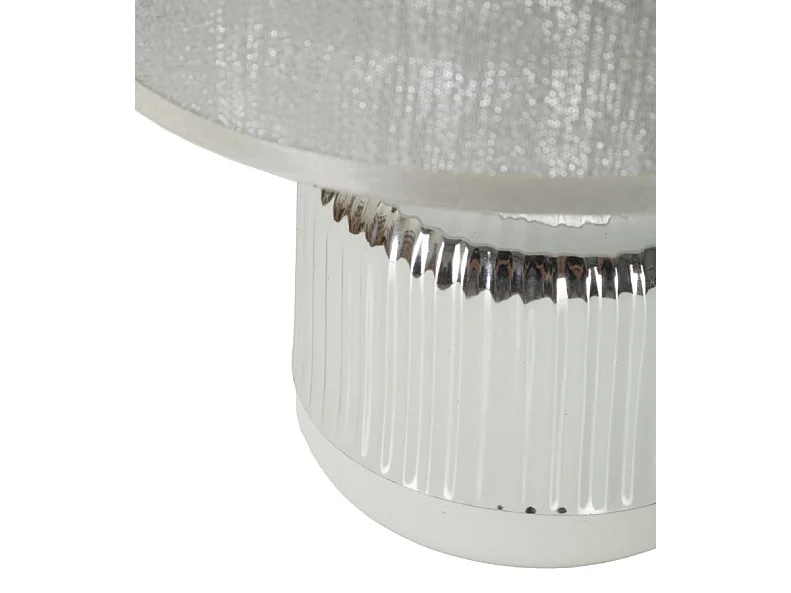 Lampe à Poser en Céramique "Lucina" 29cm Argent & Blanc