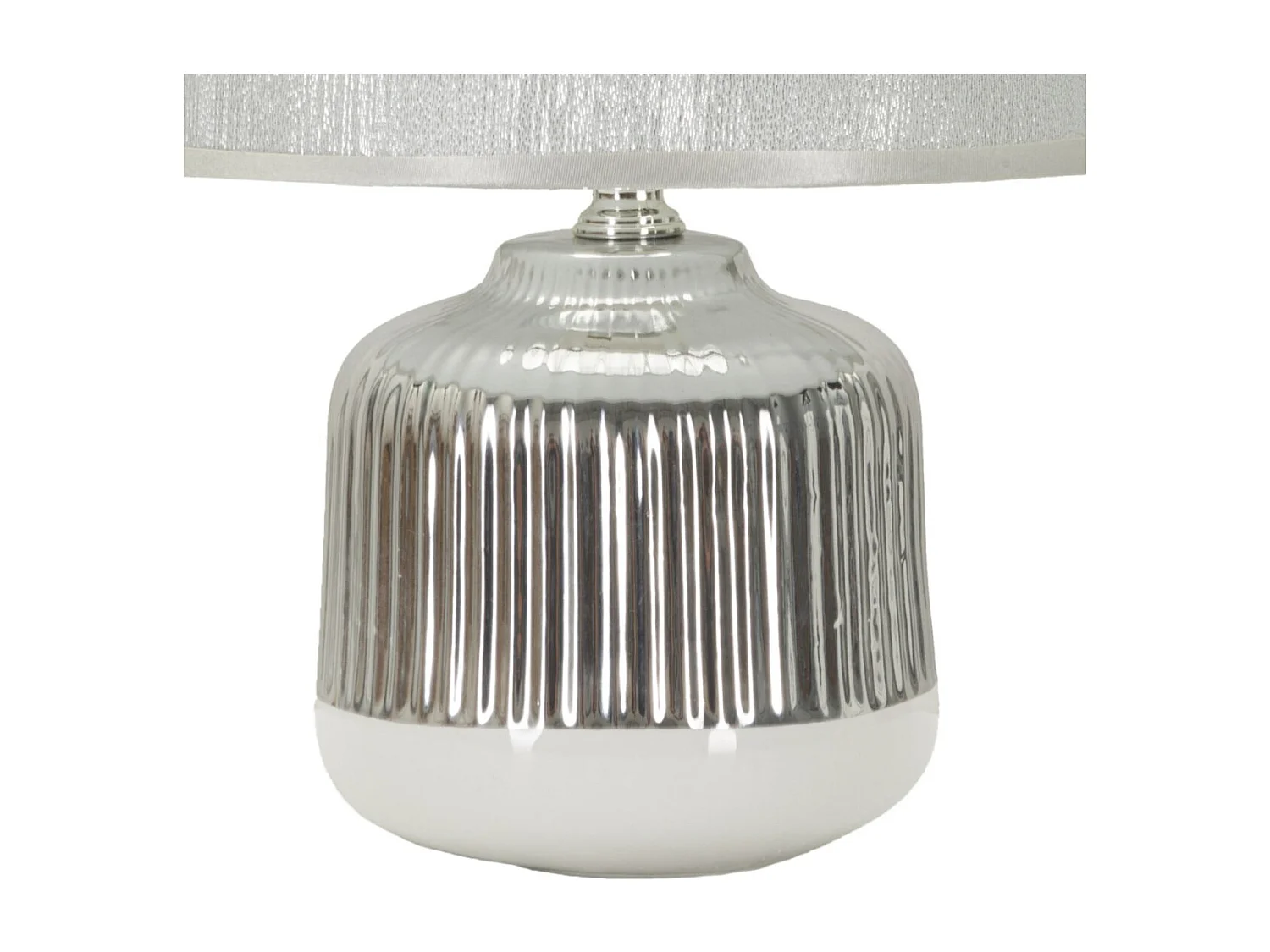 Lampe à Poser en Céramique "Lucina" 29cm Argent & Blanc