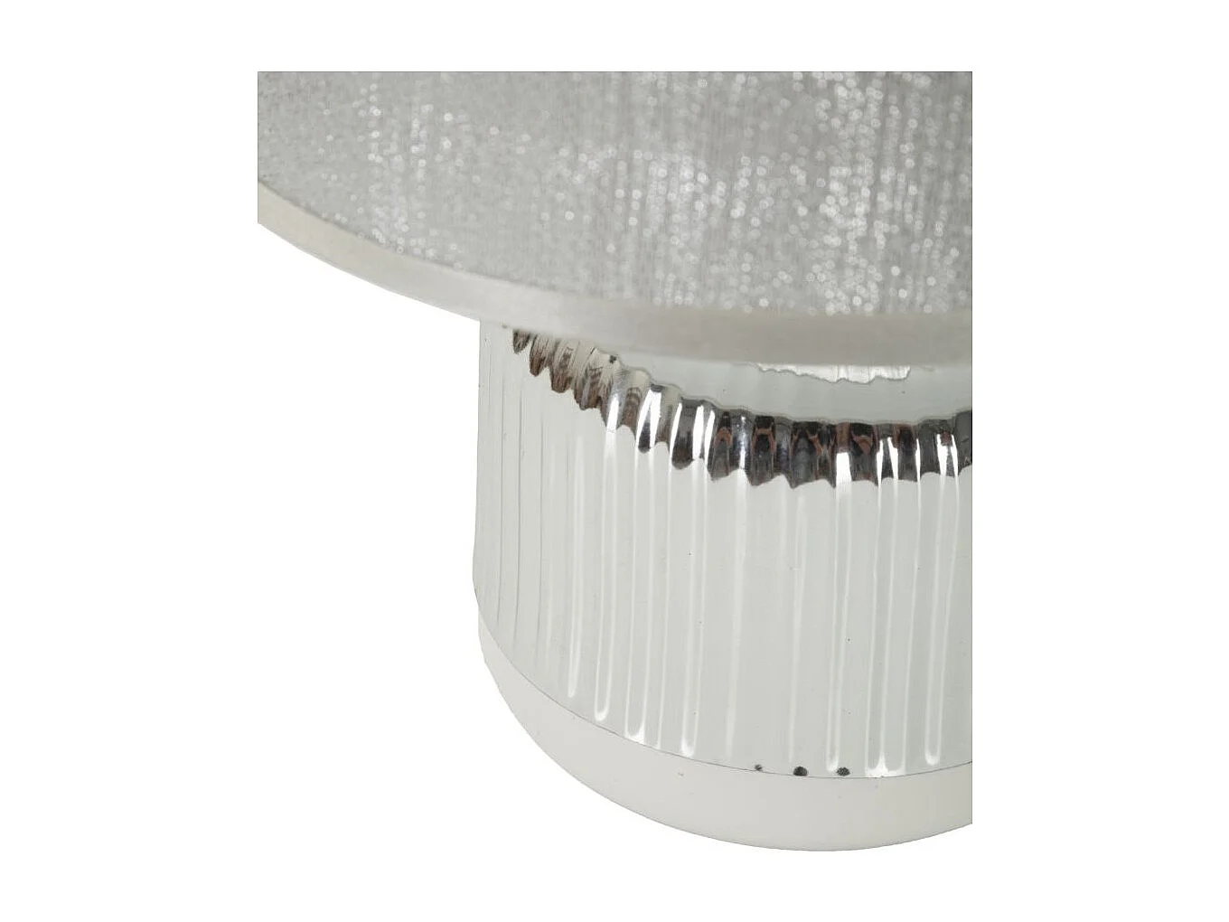 Lampe à Poser en Céramique "Lucina" 29cm Argent & Blanc