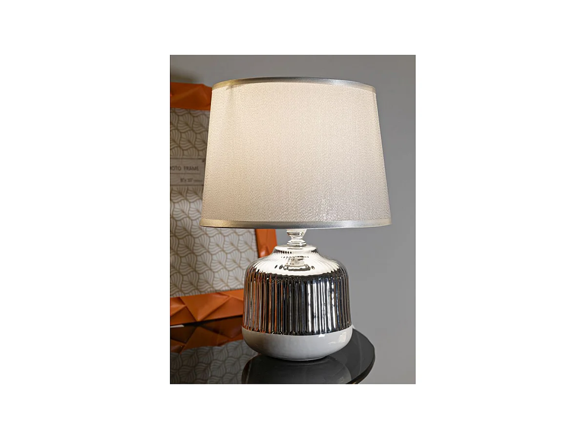 Lampa stołowa Lucina, kolor biały, ceramika, 20 x 20 x 29 cm, 1 x E14, Mauro Ferretti