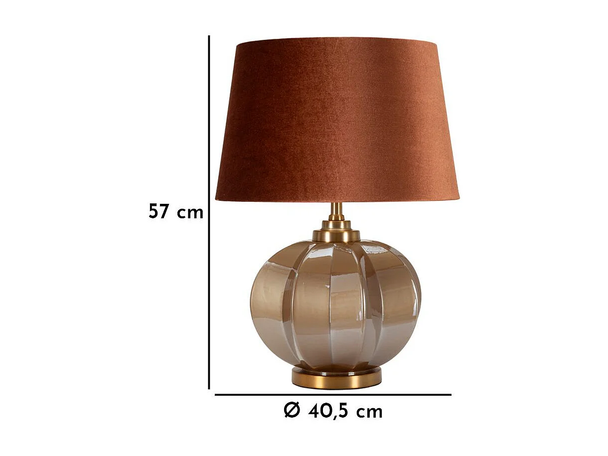 Lampe de table en verre marron cm ø 40,5x57