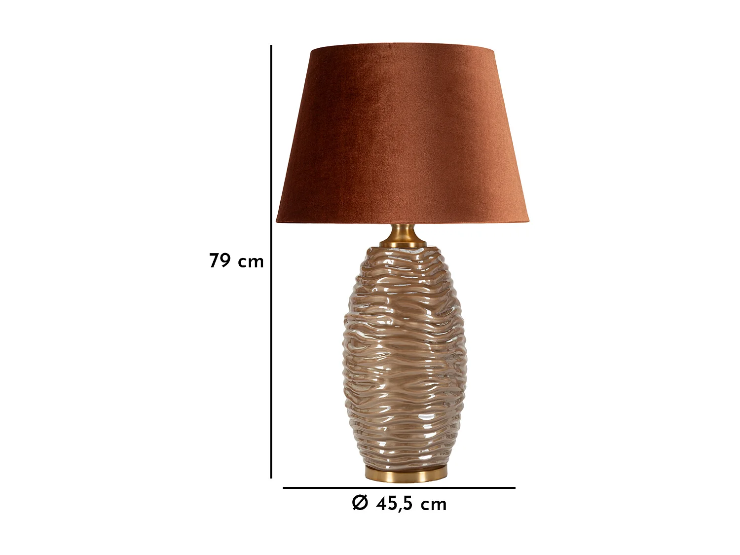 Lampe de table en verre marron cm ø 45,5x79