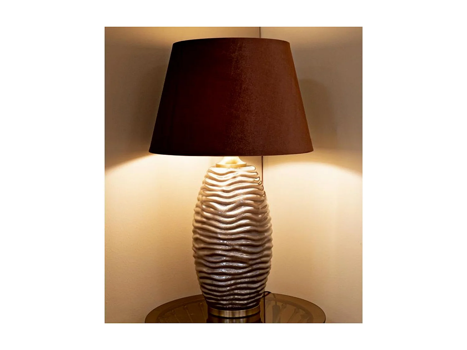 Lampe à Poser Design "Prague" 79cm Marron