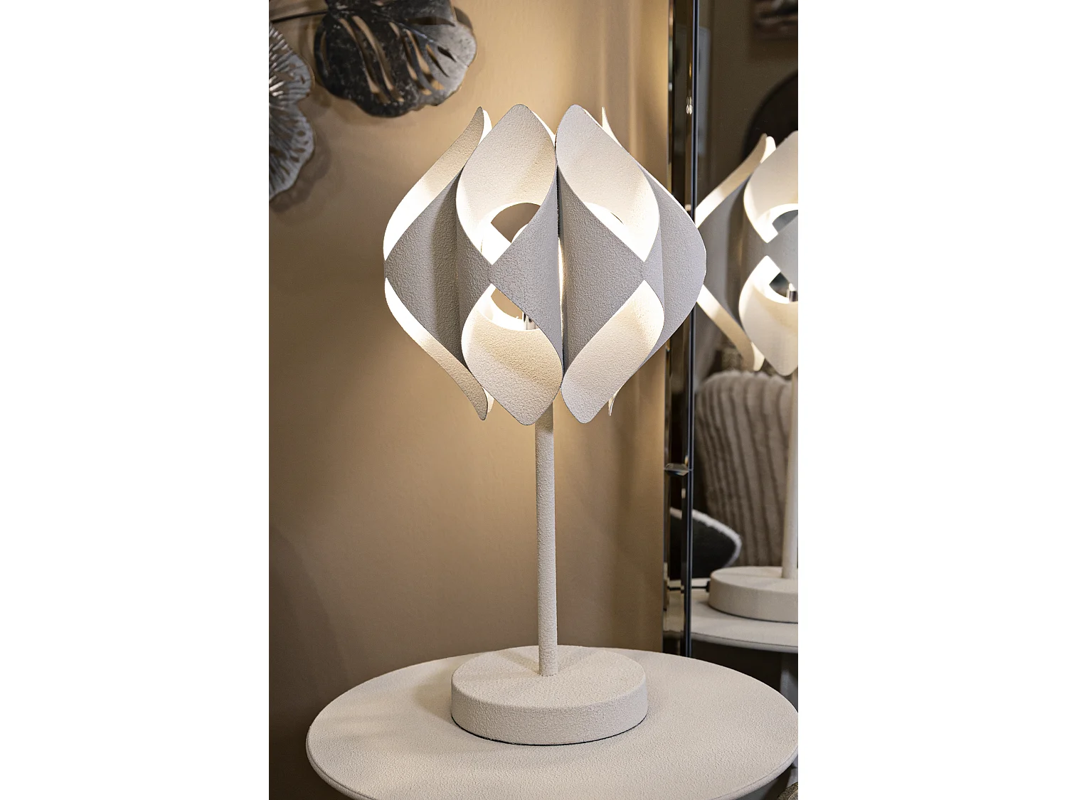 Lampe de table en métal crème ø 28x57 cm