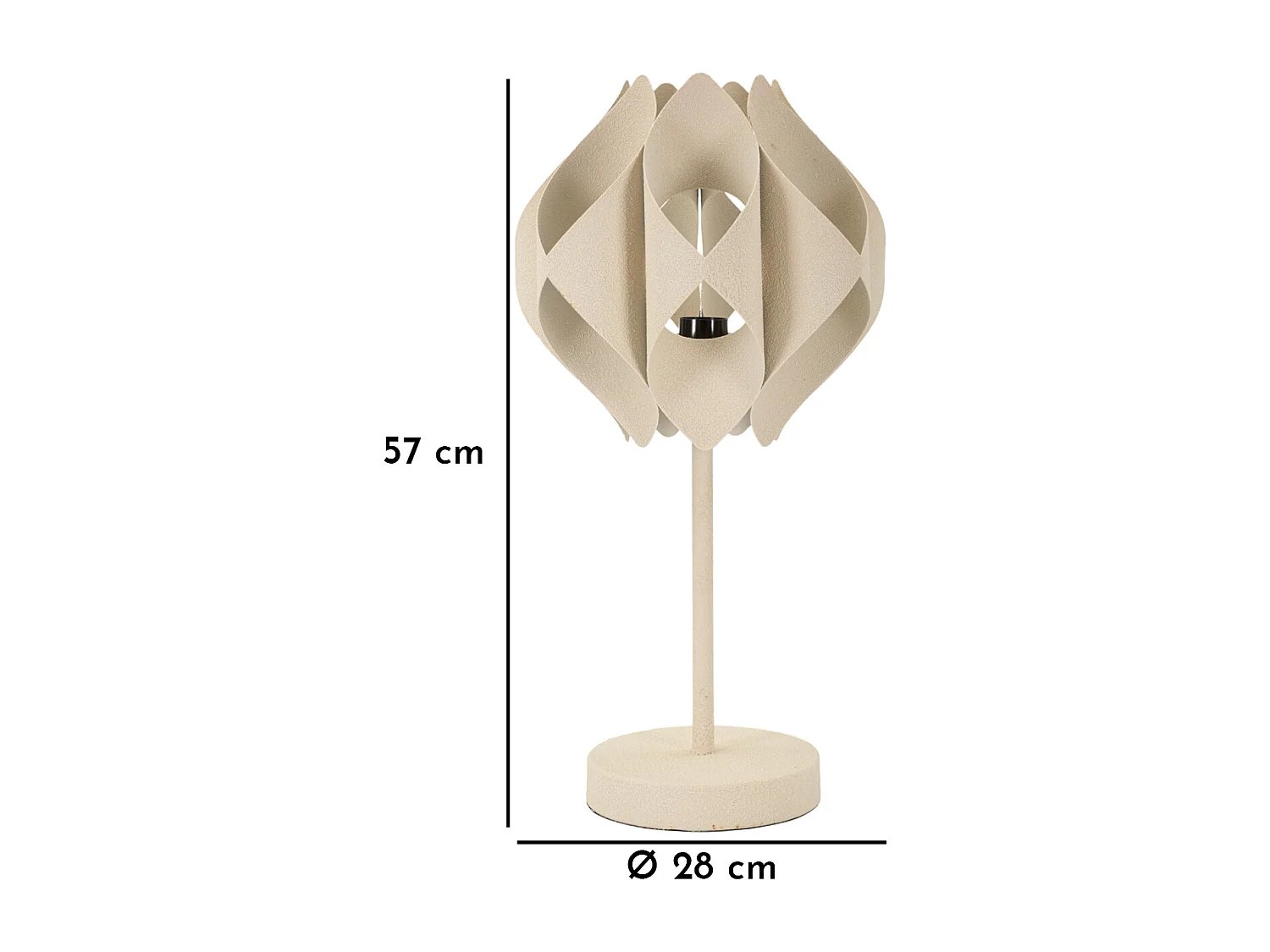 Lampe de table en métal crème ø 28x57 cm