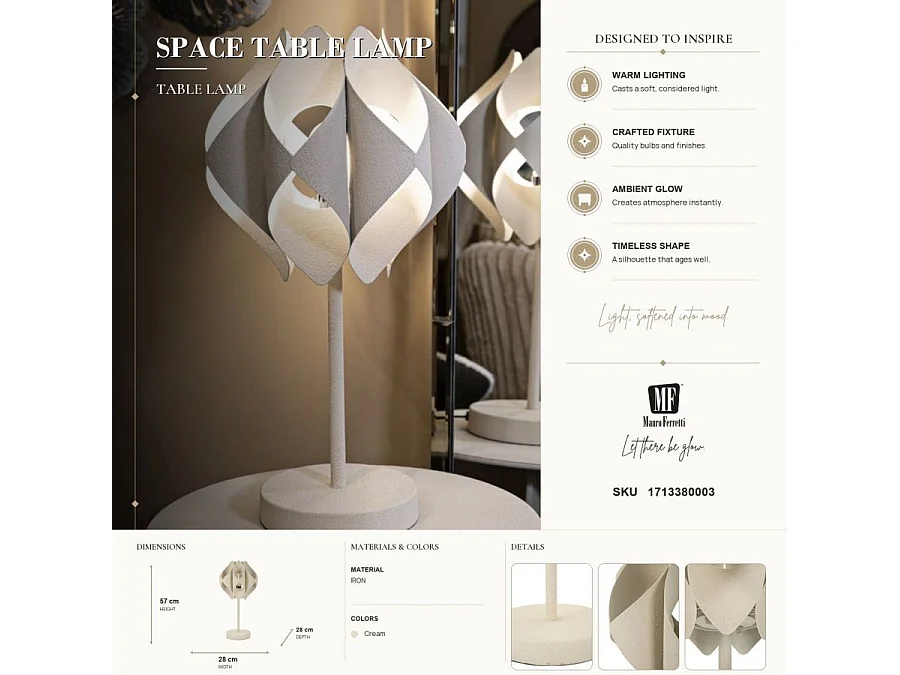 Tischlampe aus Eisen im modernen Design Space