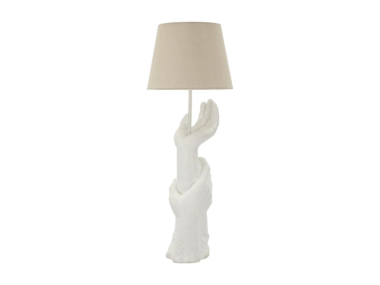 Lampe de table en résine blanche avec abat-jour crème, ø 35x93 cm