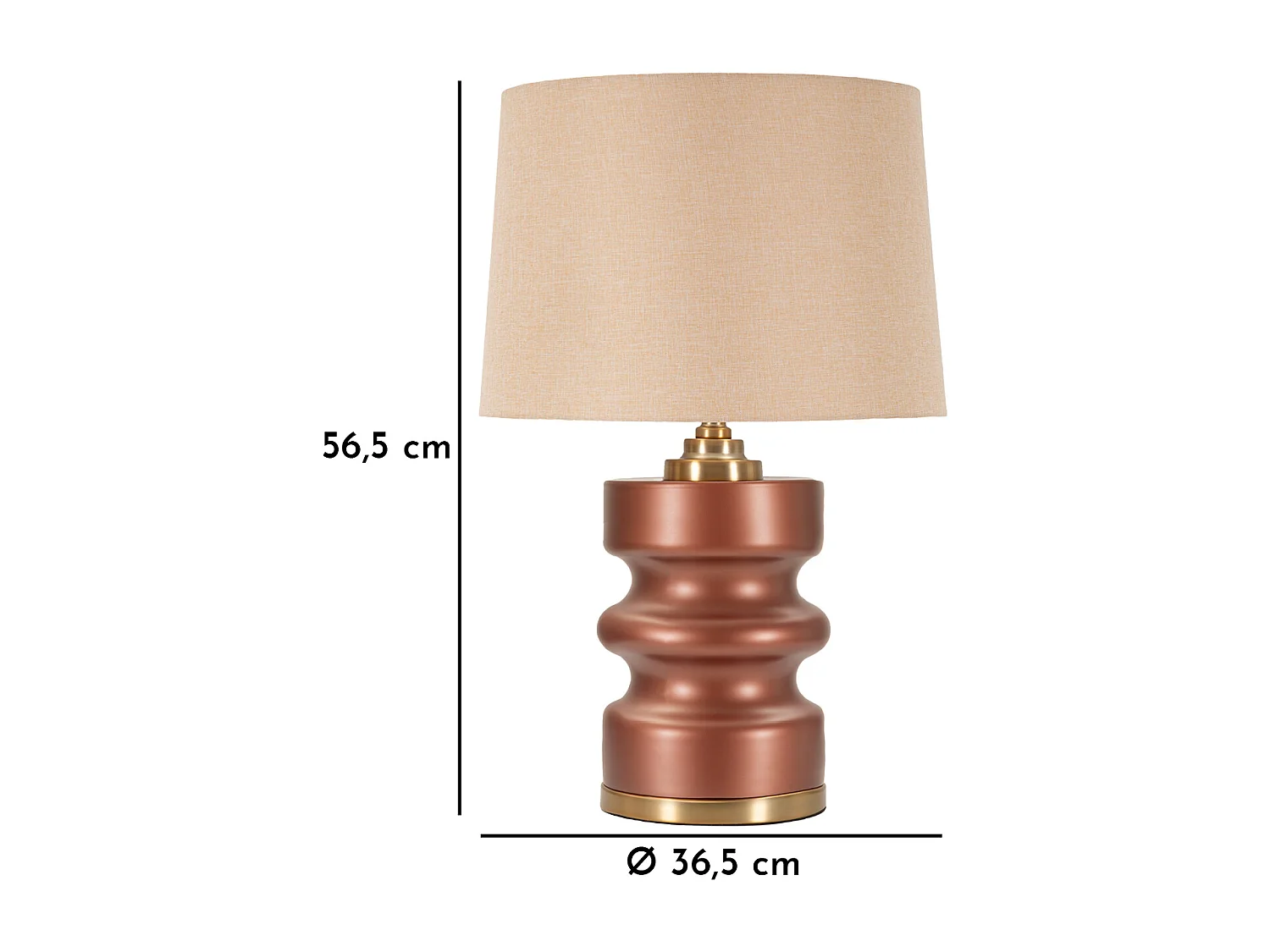 Lampe de table en verre marron cm ø 36,5x56,5