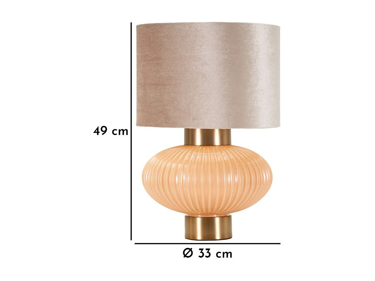 Lampe de table en verre nacré cm ø 33x49