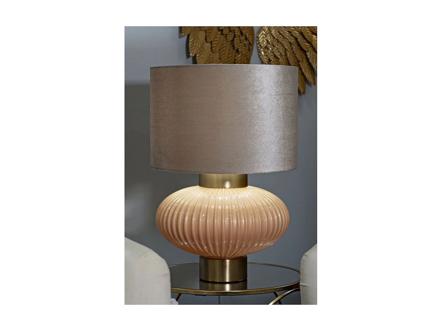 Lampe à Poser "Perly" 49cm Perle & Or