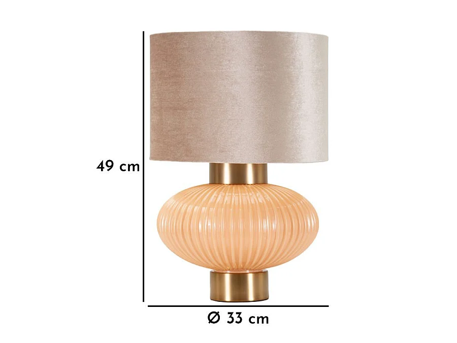 Lampada da tavolo in vetro perla cm ø 33x49