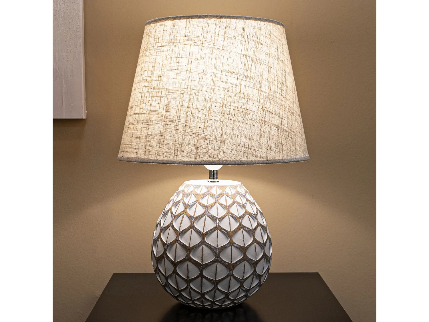 Lampe de table en résine blanche cm ø 35x52