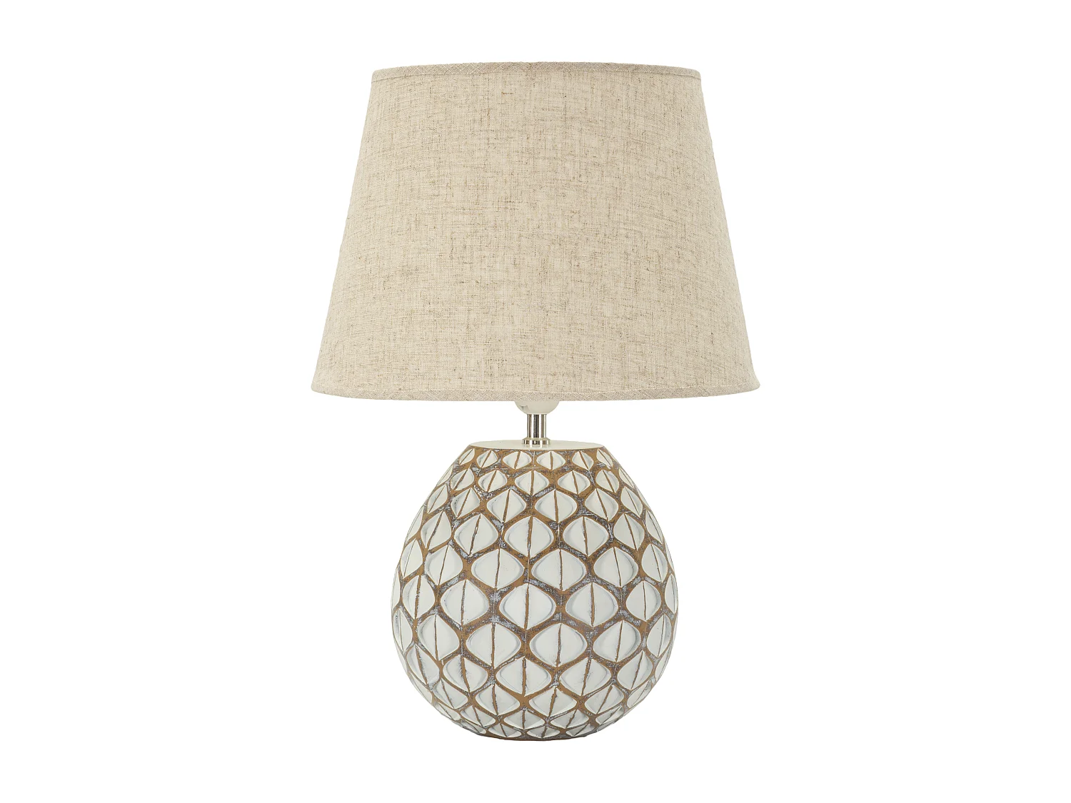 Lampada da tavolo in resina bianca cm ø 35x52