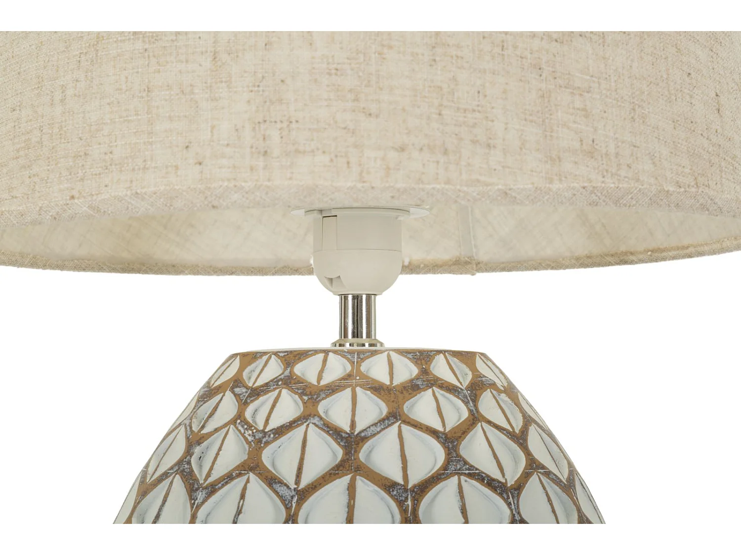 Lampada da tavolo in resina bianca cm ø 35x52