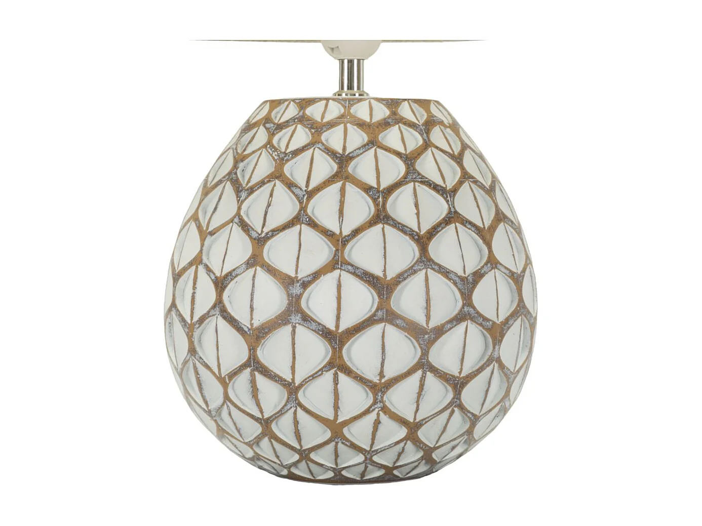 Lampada da tavolo in resina bianca cm ø 35x52