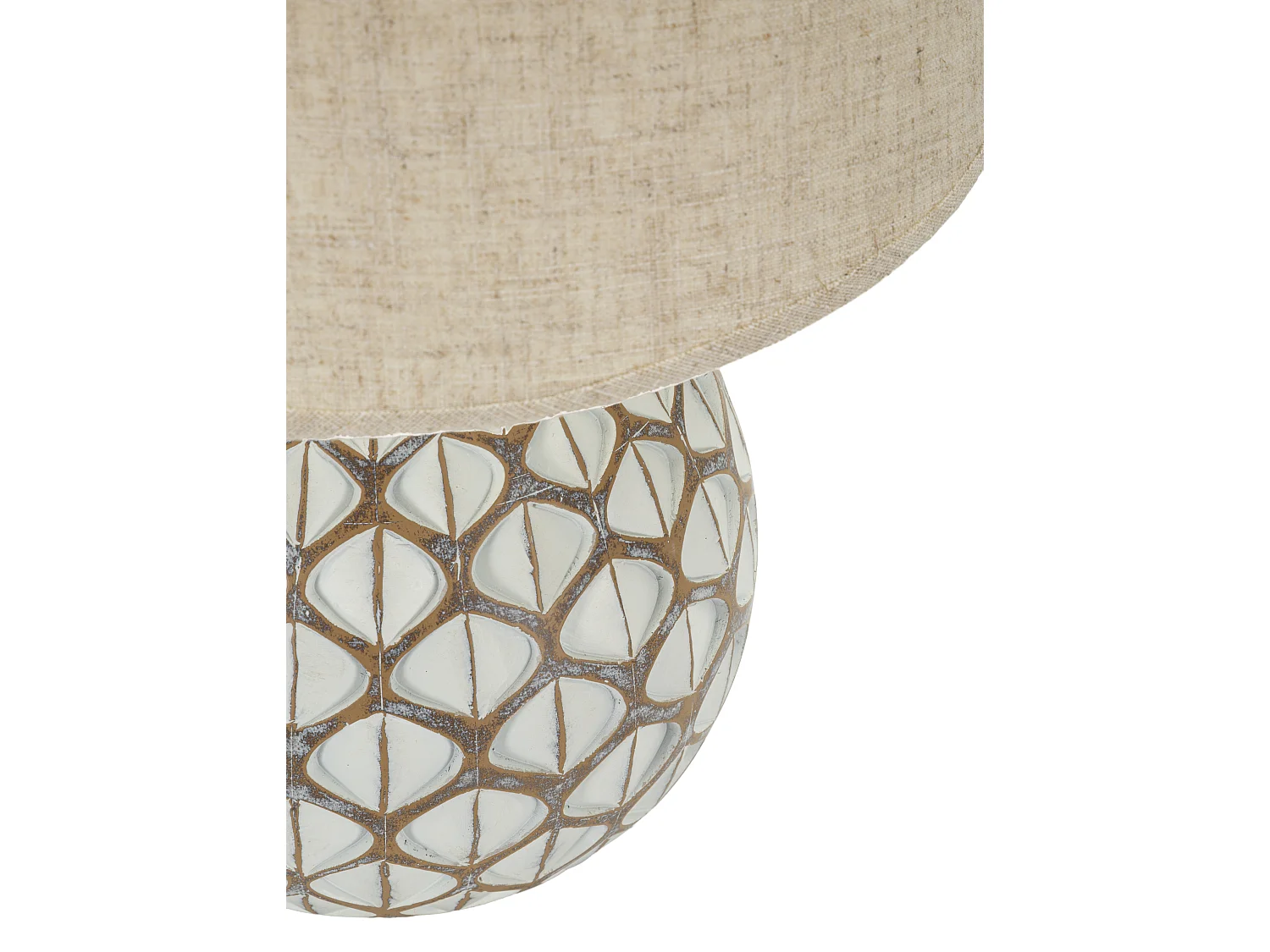 Lampada da tavolo in resina bianca cm ø 35x52