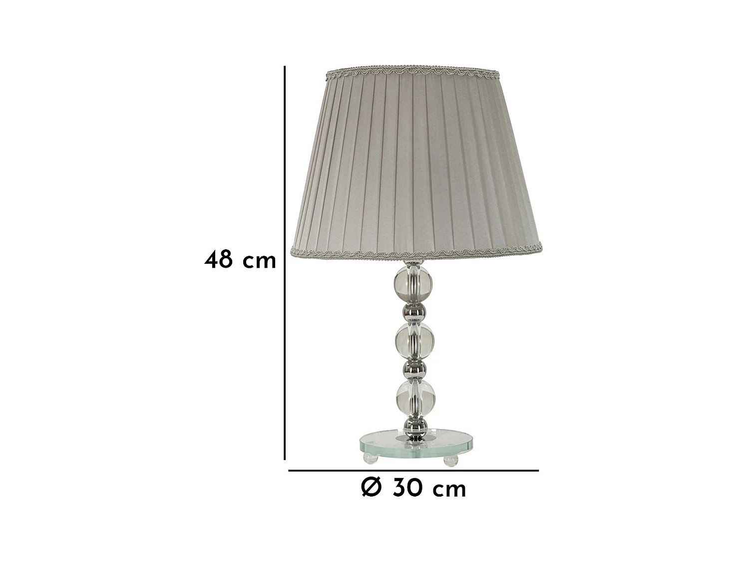 Lampe à Poser en Métal "Tolly" 48cm Argent