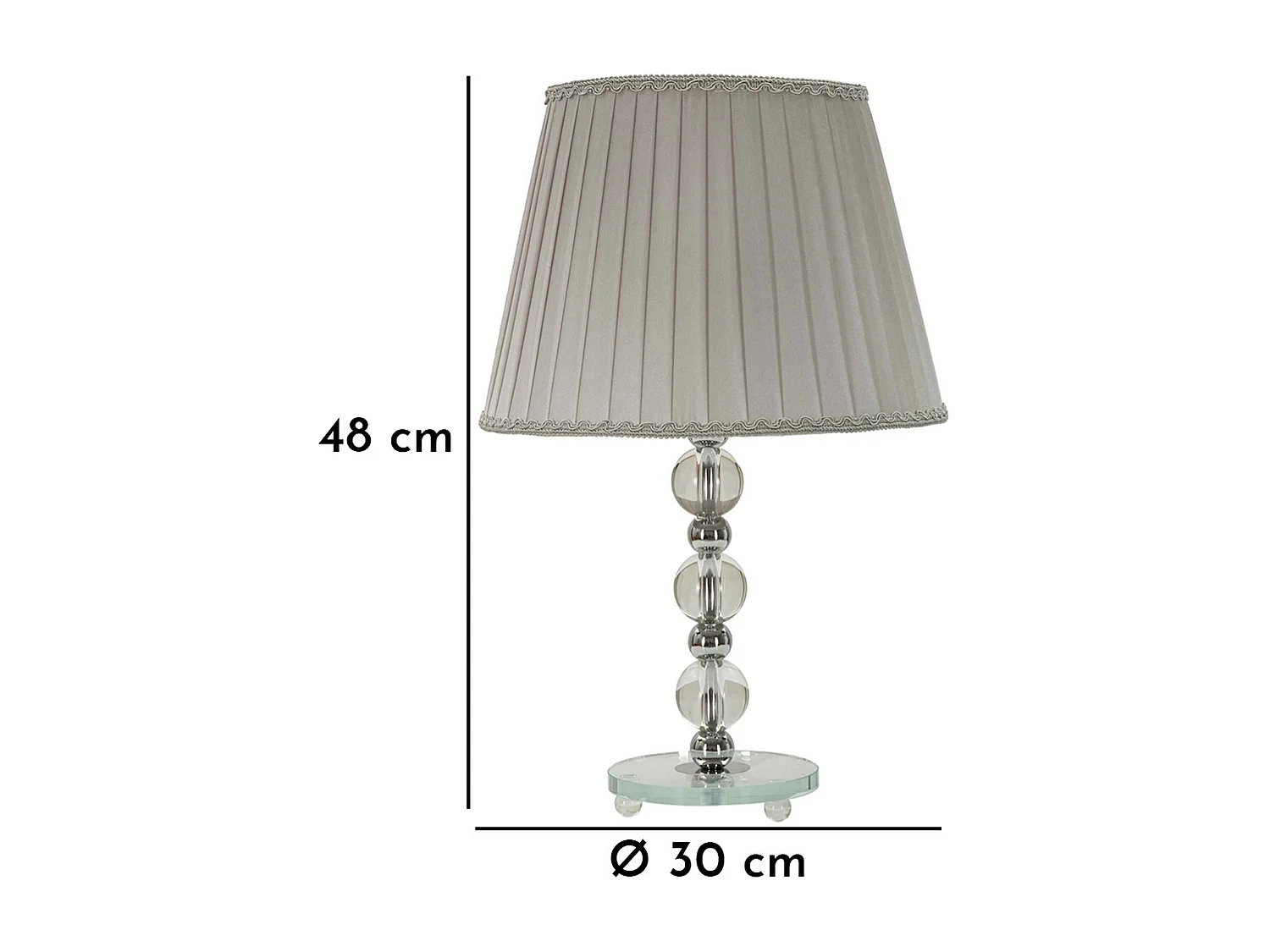 Lampe à Poser en Métal "Tolly" 48cm Argent