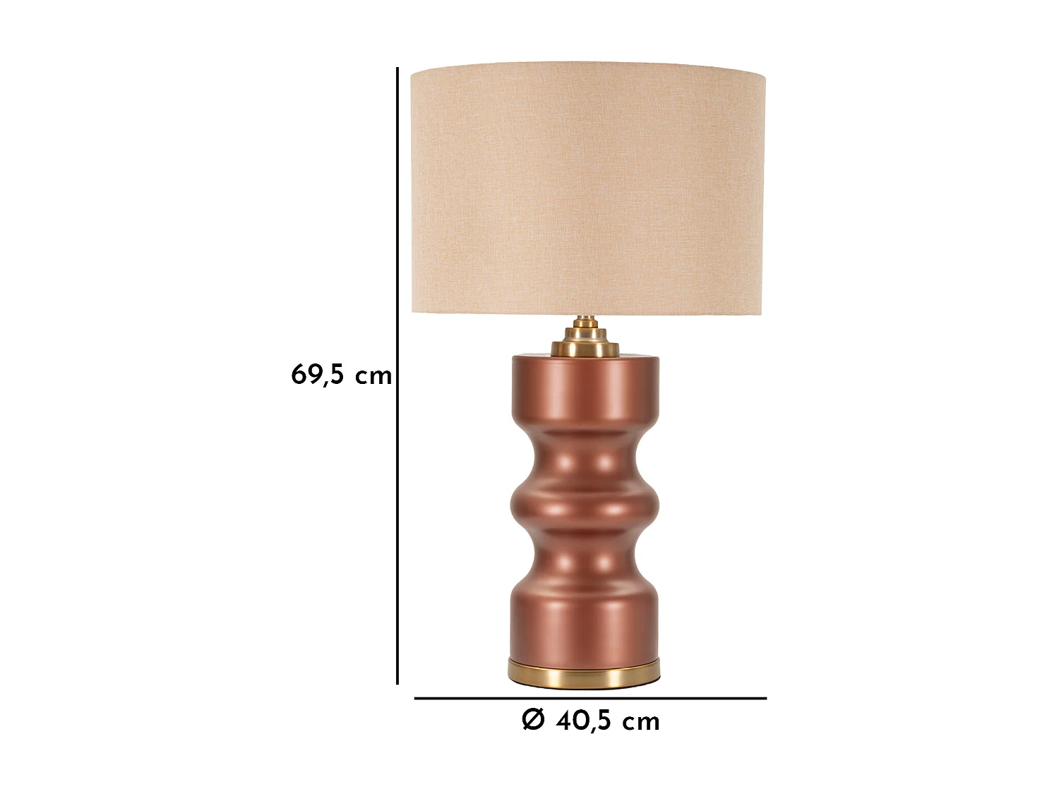 Lampe de table en verre marron cm ø 40,5x69,5