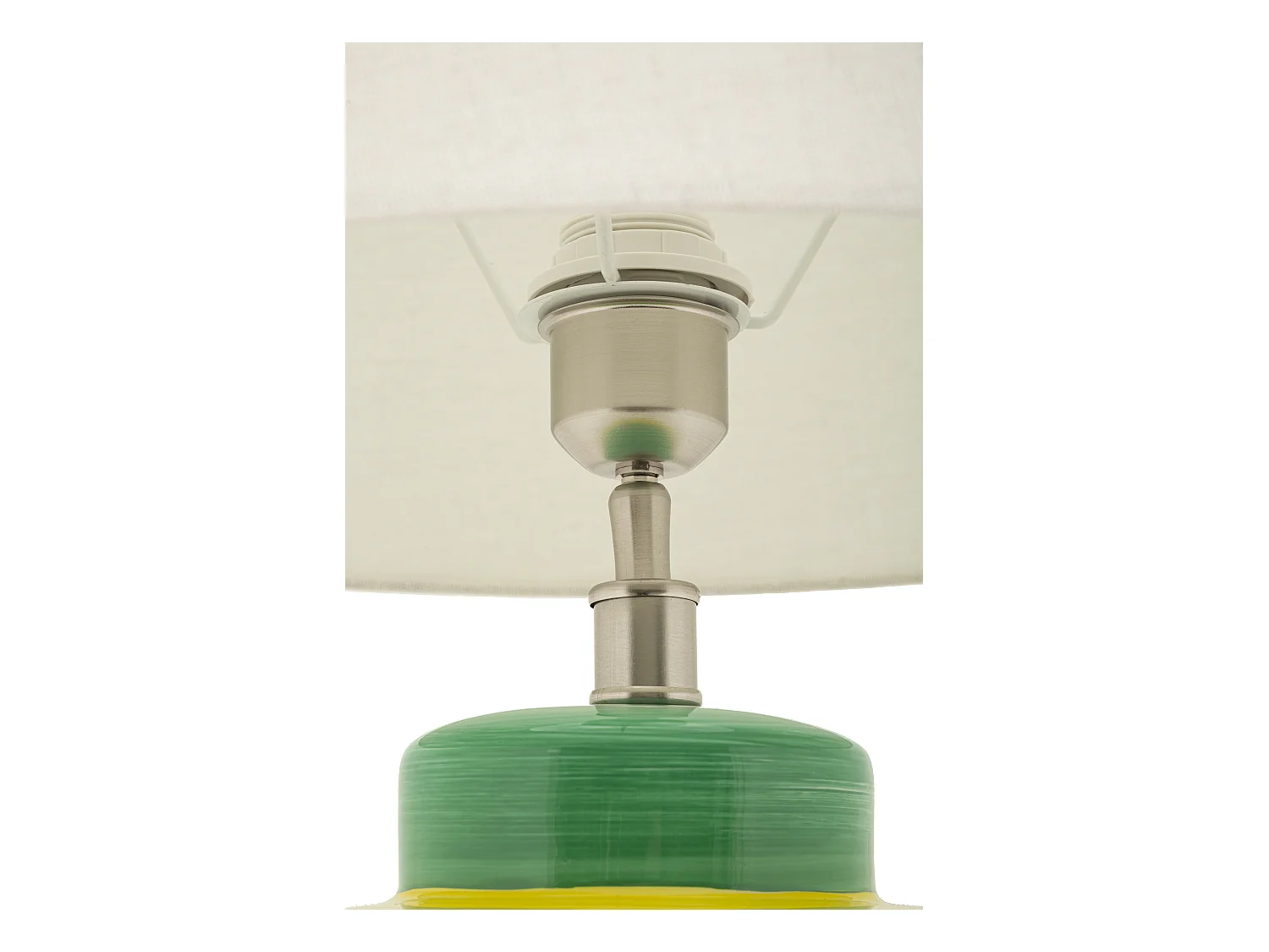 Lampada da tavolo in ceramica con paralume bianco cm ø 40x65