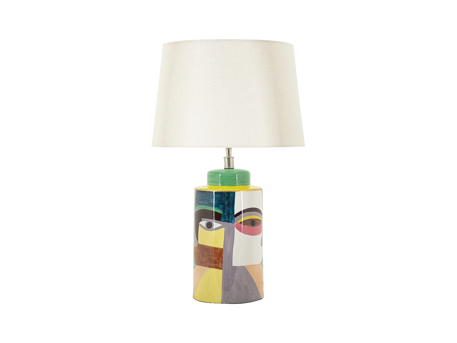 Lampada da tavolo in ceramica con paralume bianco cm ø 40x65
