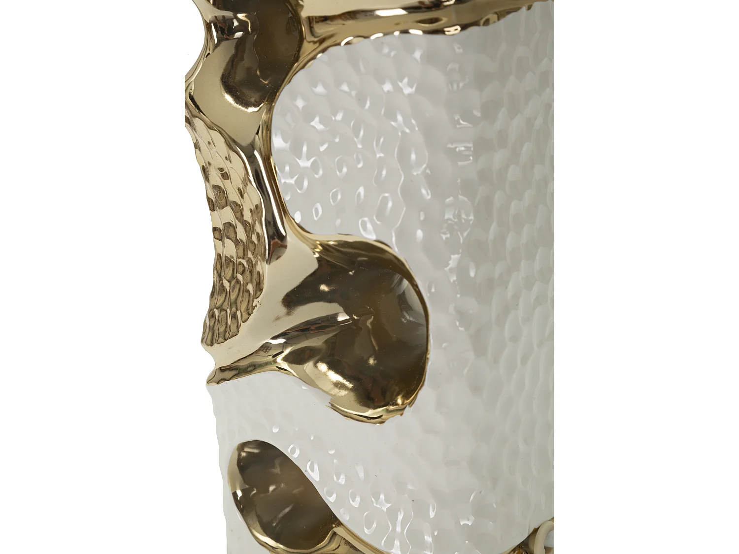 Lampe à Poser en Céramique "Florida" 43cm Blanc & Or