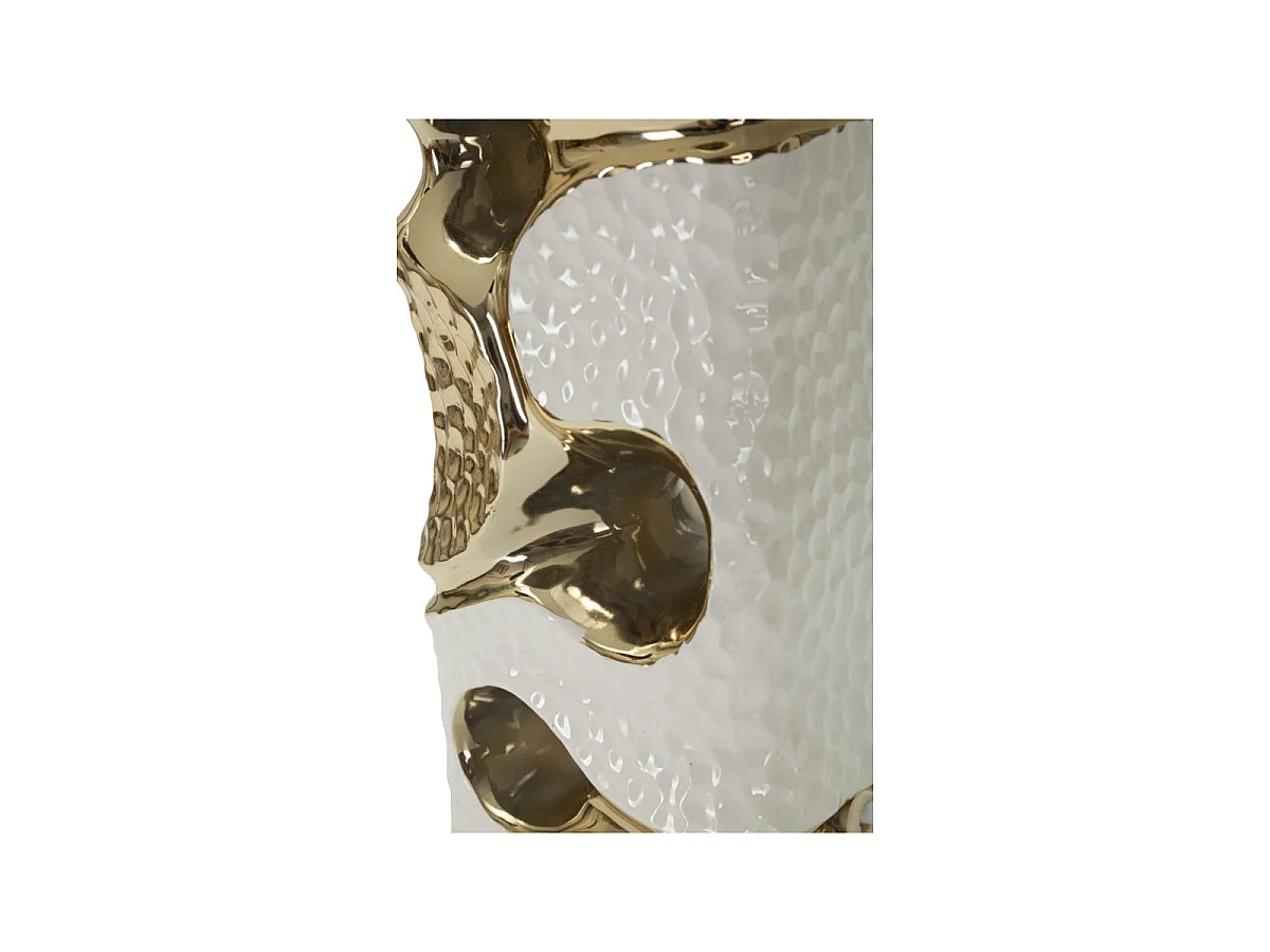 Lampe à Poser en Céramique "Florida" 43cm Blanc & Or
