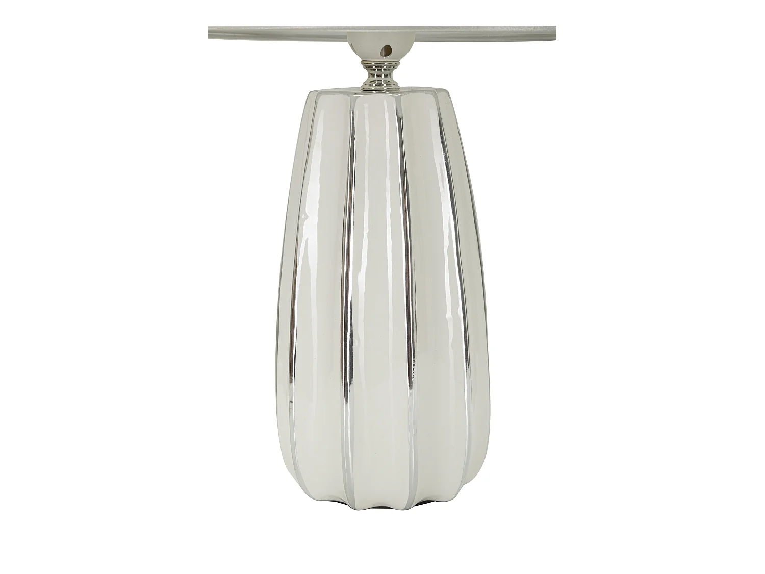 Lampe à Poser en Céramique "Emmi" 45cm Argent & Blanc