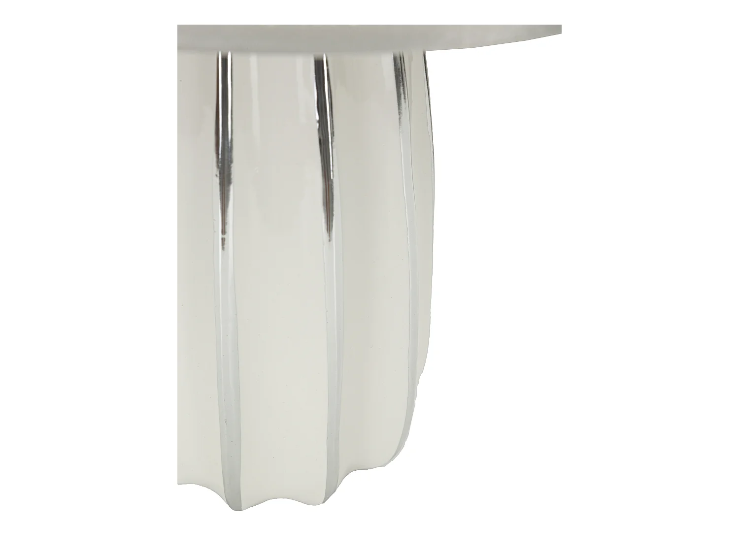 Lampe à Poser en Céramique "Emmi" 45cm Argent & Blanc