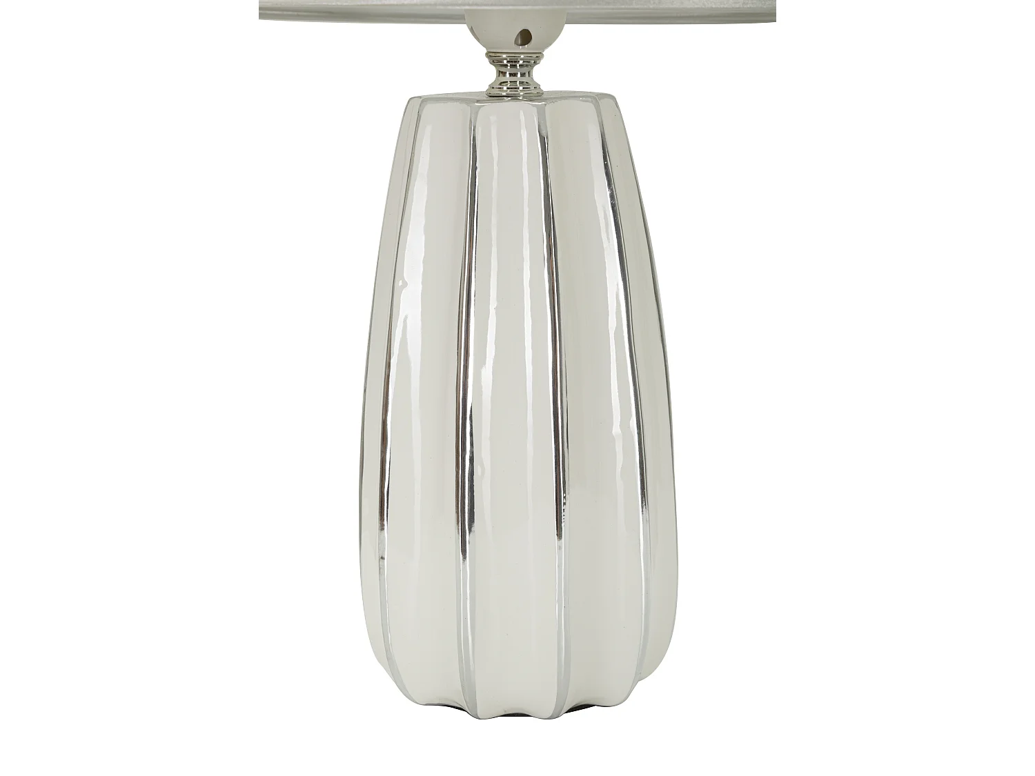 Lampe à Poser en Céramique "Emmi" 45cm Argent & Blanc