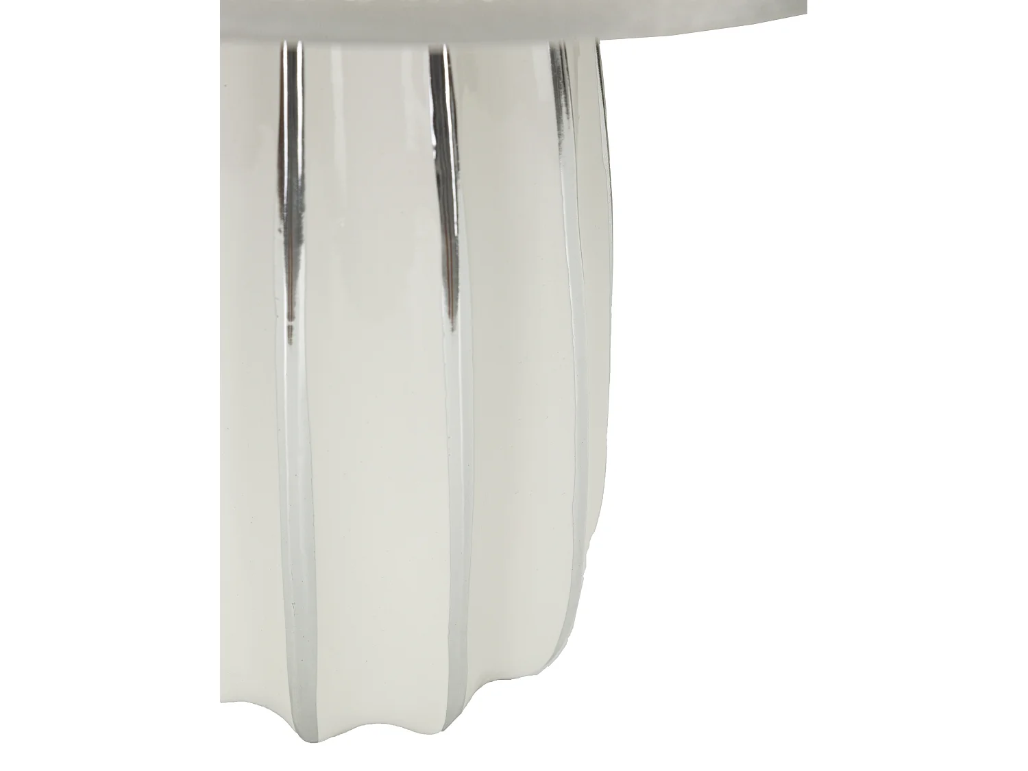 Lampe à Poser en Céramique "Emmi" 45cm Argent & Blanc