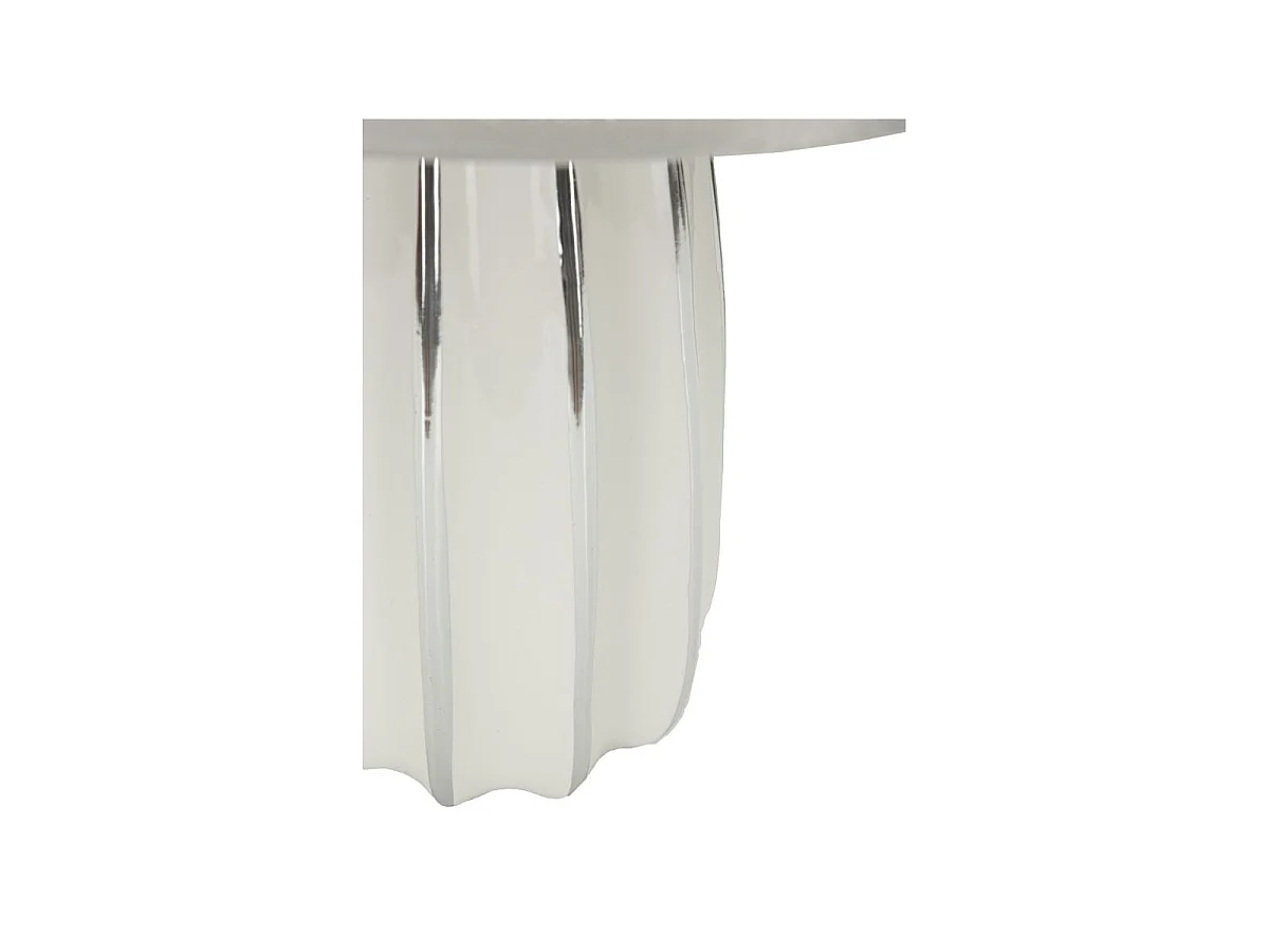 Lampe à Poser en Céramique "Emmi" 45cm Argent & Blanc
