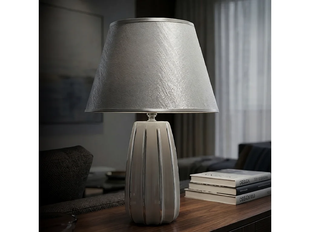 Lampa stołowa Emmi, kolor biały, ceramika, 30 x 30 x 45 cm, 1 x E27, Mauro Ferretti