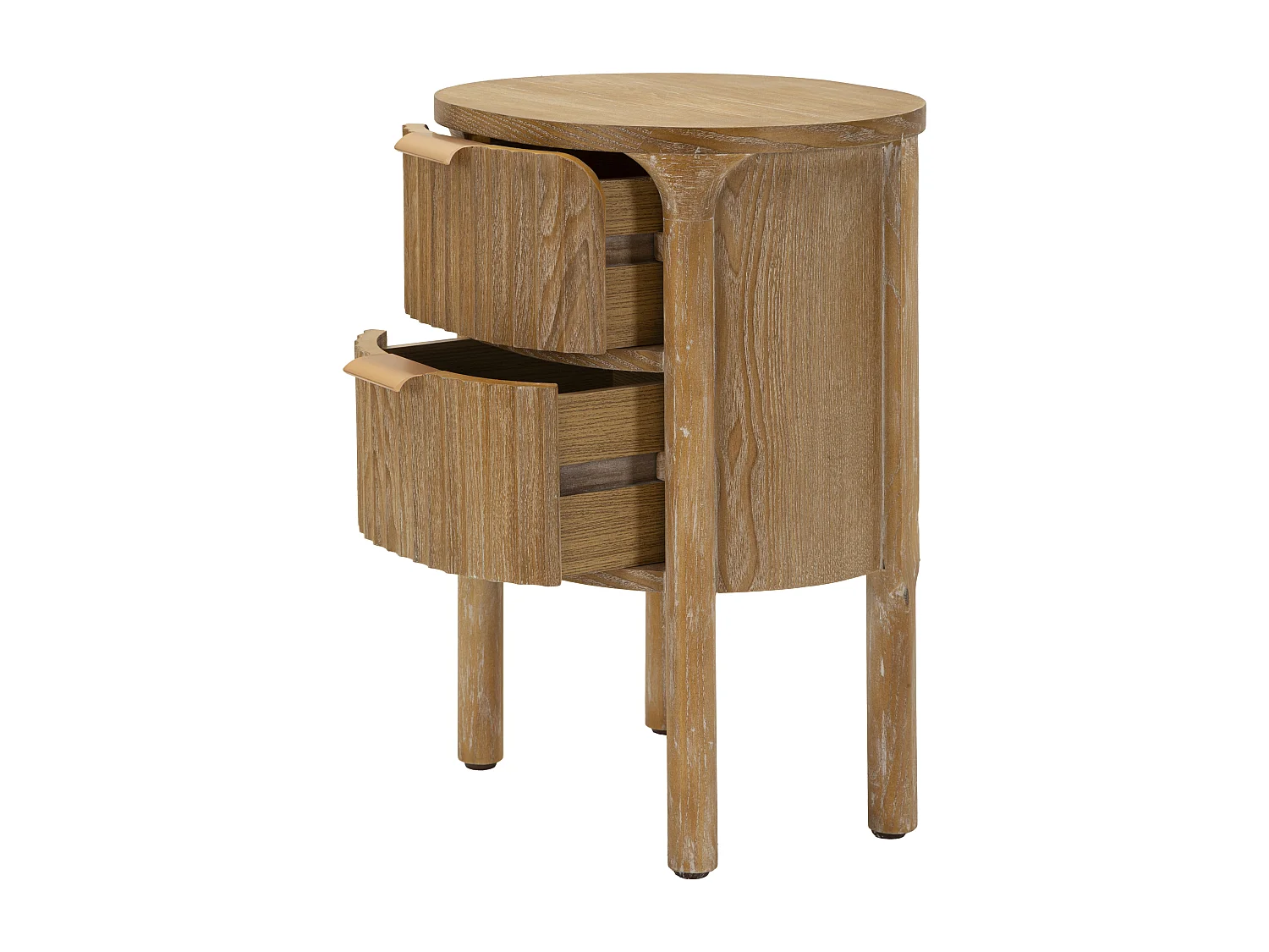 Table de Nuit 2 Tiroirs "Goteborg" 52cm Naturel