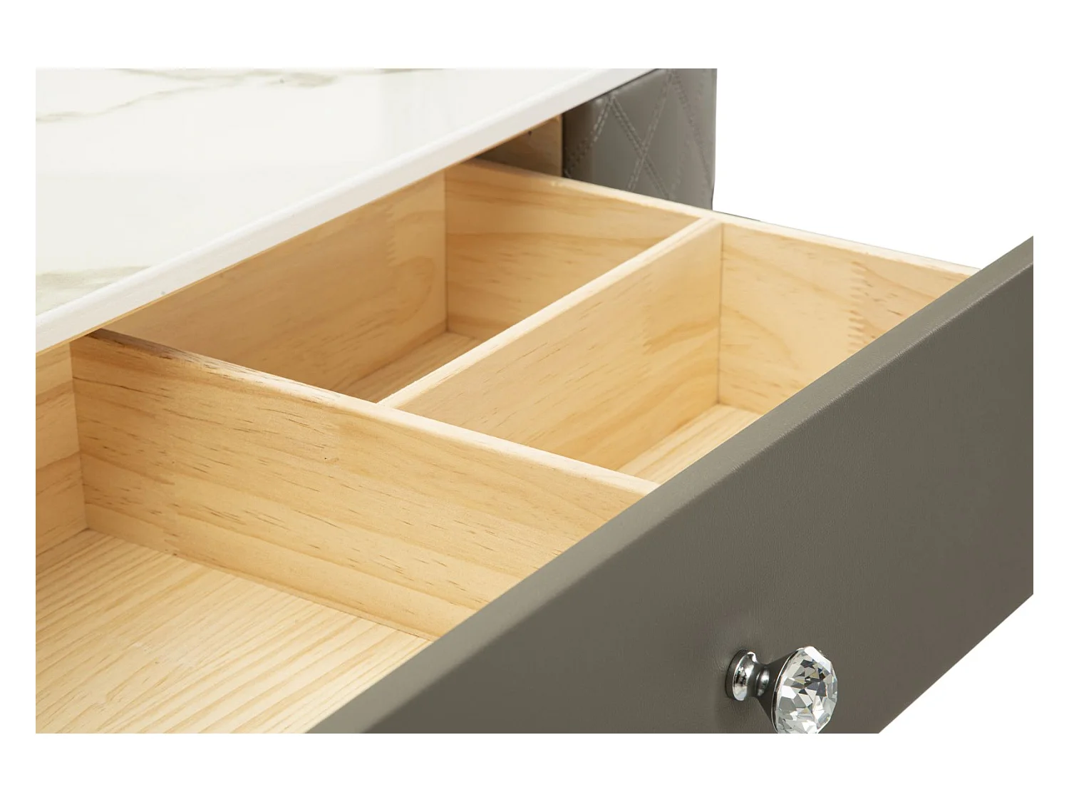 Coiffeuse Avec Pouf Effet Marbre "Sharon" 120 Gris & Argent