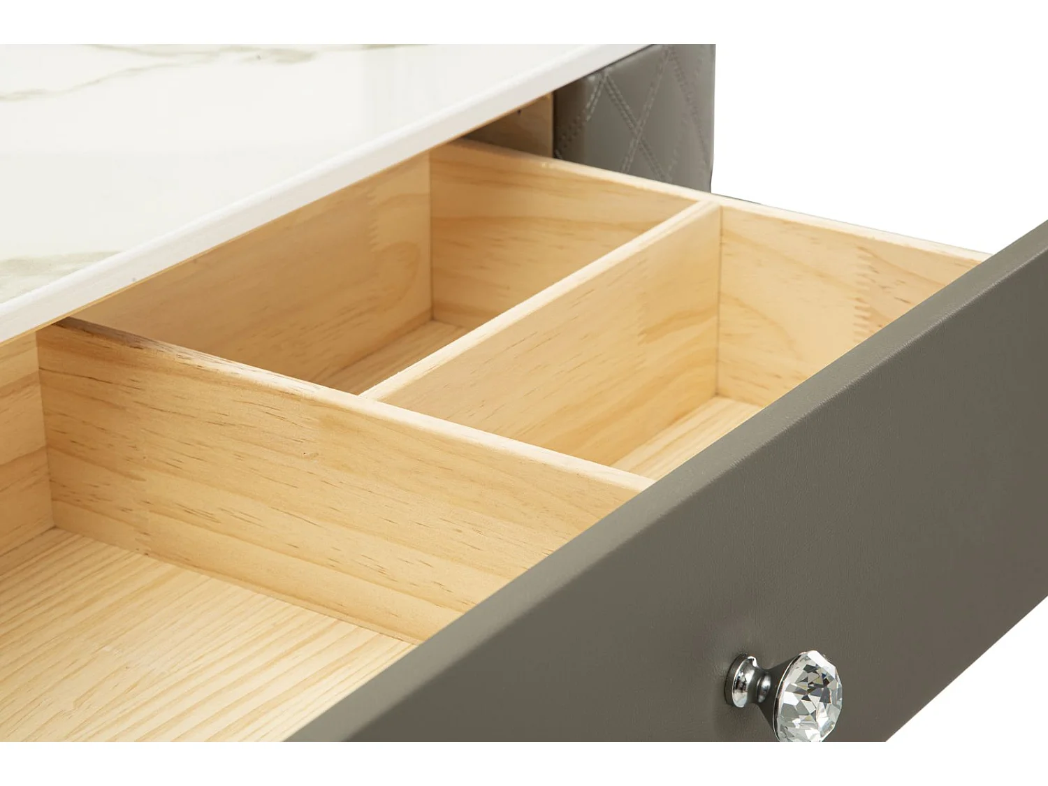 Coiffeuse Avec Pouf Effet Marbre "Sharon" 120 Gris & Argent