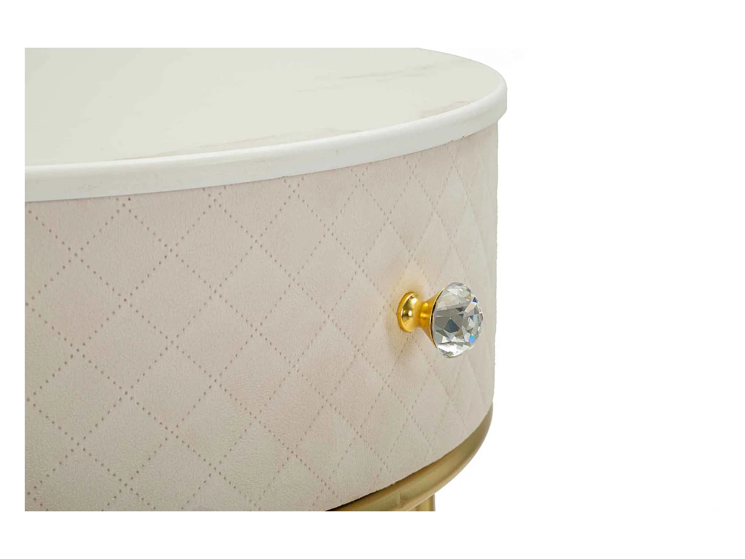 Comodino/toeletta con pouf in velluto cm ø 52x70 - ø 36x39