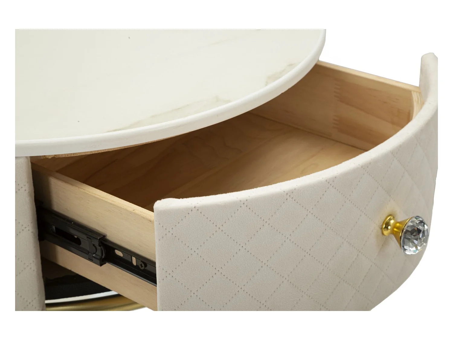 Comodino/toeletta con pouf in velluto cm ø 52x70 - ø 36x39