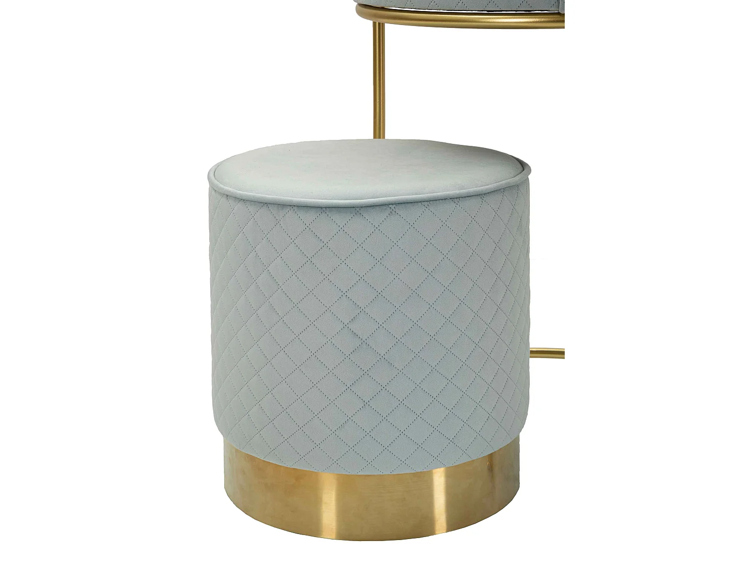 Coiffeuse d'Appoint Design "Vellit" 70cm Bleu Clair & Or