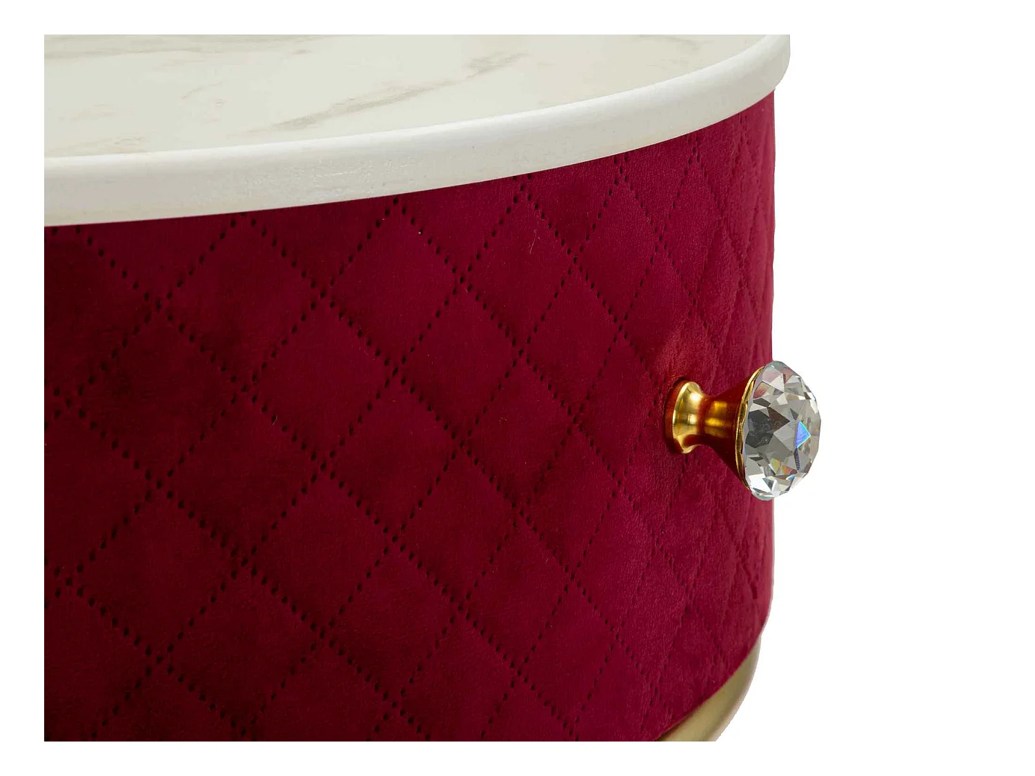 Comodino/toeletta con pouf in velluto cm ø 52x70 - ø 36x39