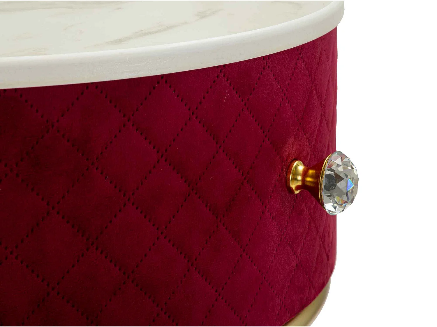 Comodino/toeletta con pouf in velluto cm ø 52x70 - ø 36x39