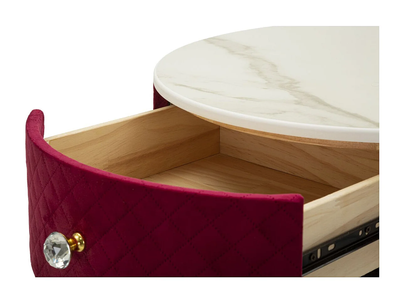 Coiffeuse d'Appoint Design "Vellit" 70cm Rouge & Or